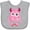 AC-Heather Grey, variant on Inktastic Cute Monster, Pink Monster, Funny Monster, Horns Boys or Girls Baby Bib