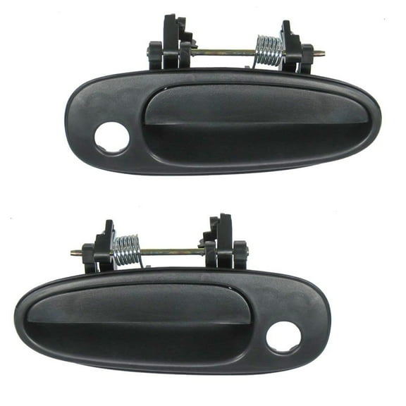 TRQ Black Textured Exterior Outer Outside Door Handle Front Pair Set for Corolla DHA32476