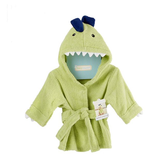 Baby Aspen, Splash-a-Saurus Dinosaur Hooded Bath and Spa Robe for Baby, Green, 0-9 Months Baby Aspen NA