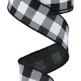 thumbnail image 2 of 1.5" Black and White Checked Plaid Ribbon - Craig Bachman Black White Buffalo Checked Ribbon RG0179902 1.5" x 10 Yards, 2 of 2