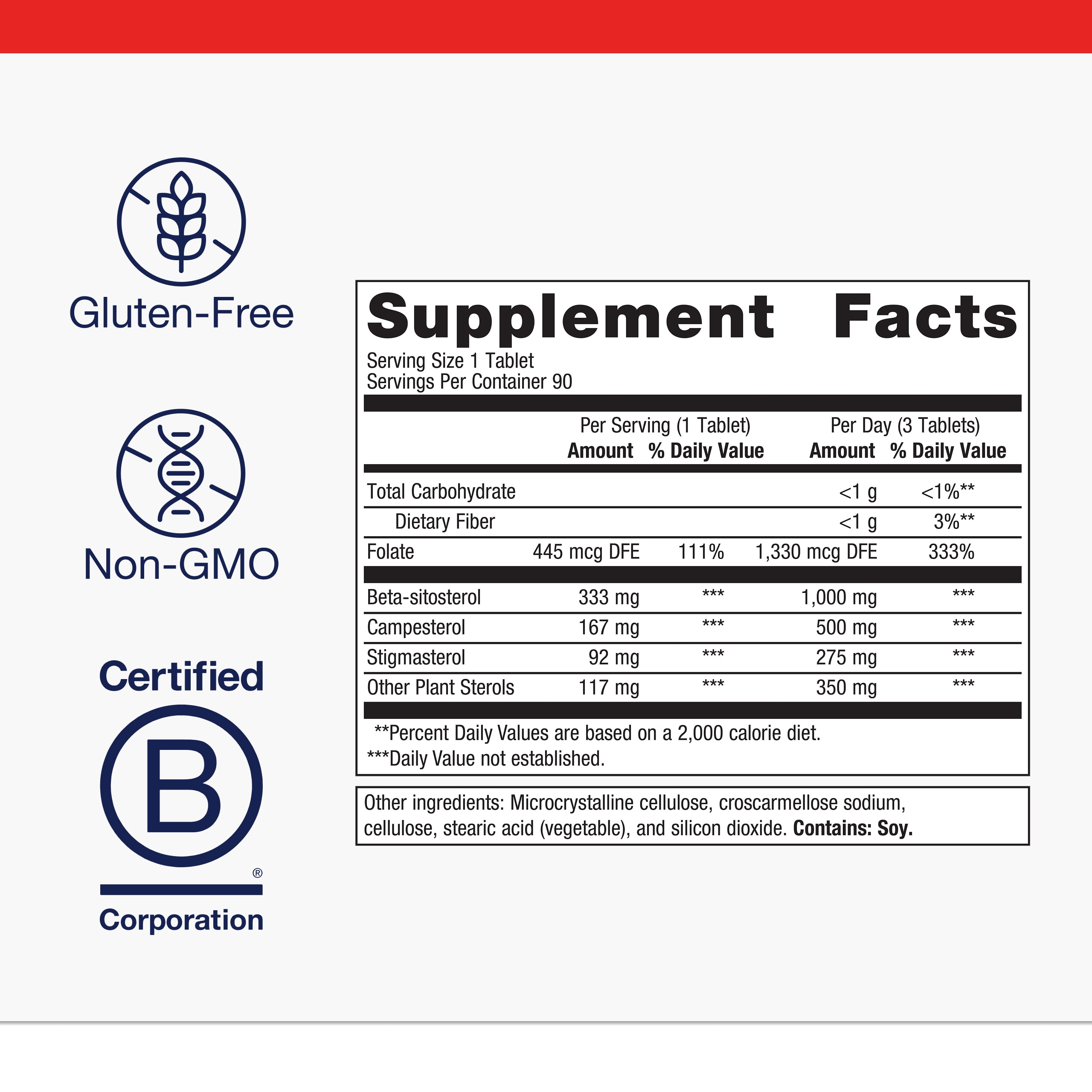 Metagenics Meta-Sitosterol 2.0 - For Cholesterol Already in a Normal Range* - Plant Sterol Complex - With Folate - Dietary Supplement - Gluten-Free - Vegetarian - 90 Tablets