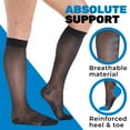 thumbnail image 5 of Absolute Support Womens Sheer Compression Stockings 15-20mmHg - Black, Small, 5 of 10