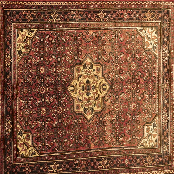 Ahgly Company Indoor Square Persian Brown Traditional Area Rugs, 7' Square