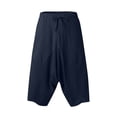 thumbnail image 5 of Zylarhe Casual Pants for Men, Men Summer Casual Mid Waist Loose Cropped Harem Pants With Pockets Navy XXXXXL, 5 of 6