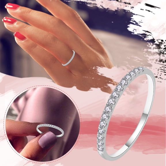 KDSJSXW Love Ring Women Ring Rhinestone Wedding Jewelry Rings Size 5-11 Alloy Gift Finger Costume Jewelry for Women Womens Jewelry Love Ring(White,11)