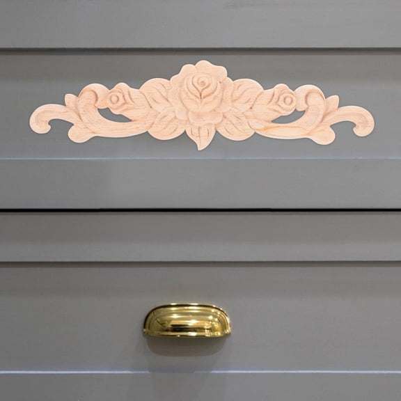 Phenofice Wood Embellishments For Furniture Home Decoration 2Pcs 7.9X2.0X0.3In