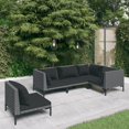 thumbnail image 1 of vidaXL 5 Piece Garden Lounge Set with Cushions Poly Rattan Dark Grey, 1 of 1