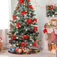 thumbnail image 6 of Coolnut Autumn Leave Christmas Tree Mats Waterproof Tree Skirt, Colorful Foliage Xmas Tree Stand Tray Mat Floor Protector Pad for Holiday Party Decoration, 28.3", 6 of 6