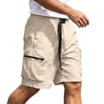 thumbnail image 3 of Thousandth Men Summer Cargo Shorts Quick Dry Shorts Buckle Waist Relaxed Hiking Lightweight Zipper Pocket Breathable Workwear Outdoor Short Pants, 3 of 10