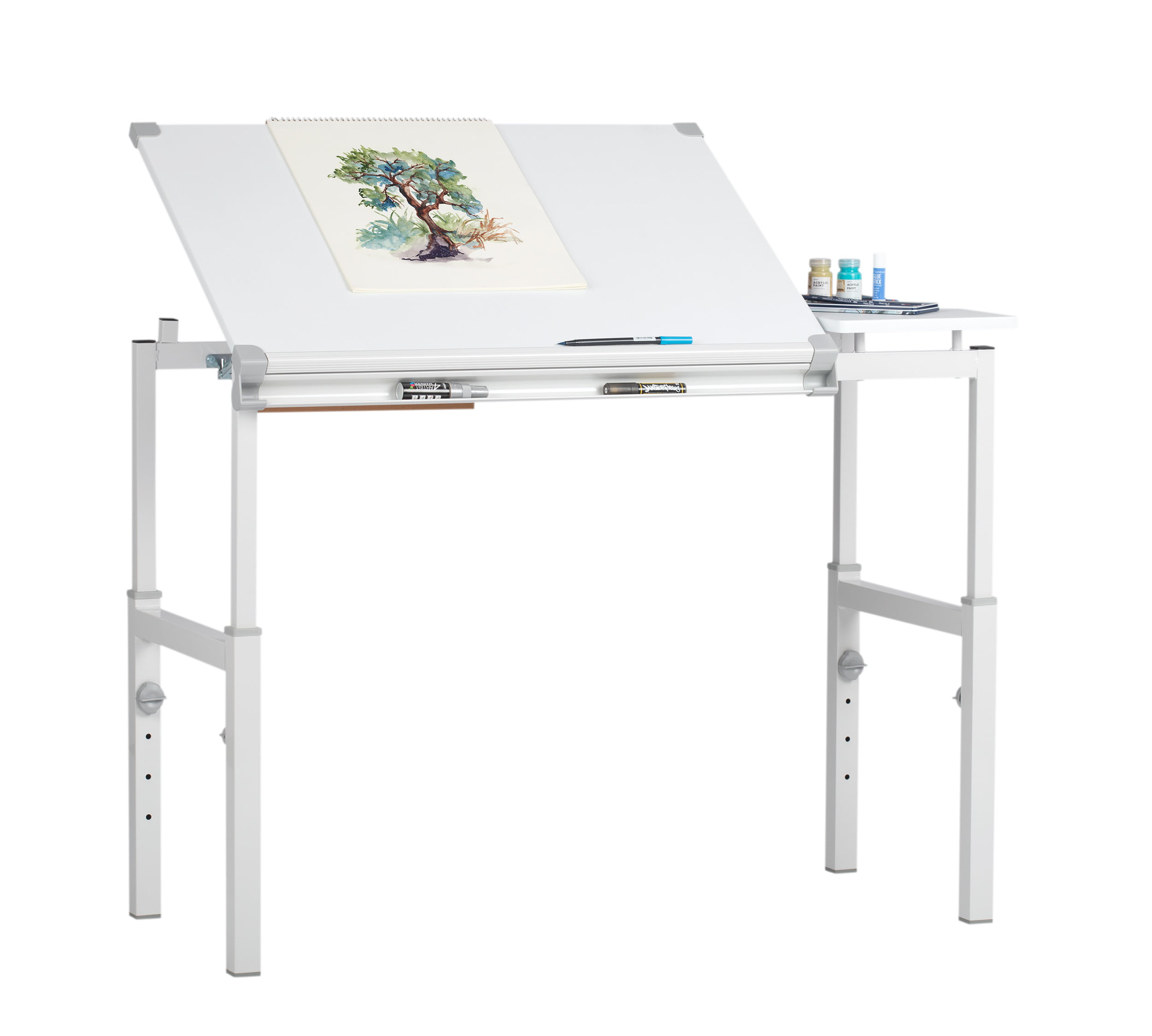 SD Alpha White Metal Drafting Table with Split Top, 24