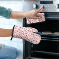 thumbnail image 2 of Pioneer Flower Floral Print Pattern 1-Pack Oven Mitts Set, Heat Resistant Kitchen Gloves, 7.7" X 12", 2 of 6