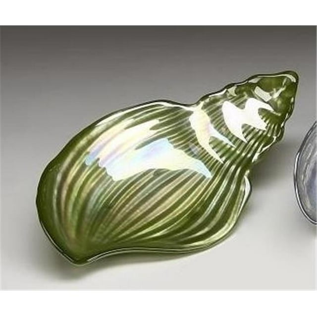 Red Pomegranate 573-6 Conch Shell 11.5 in. Green Luster Plate