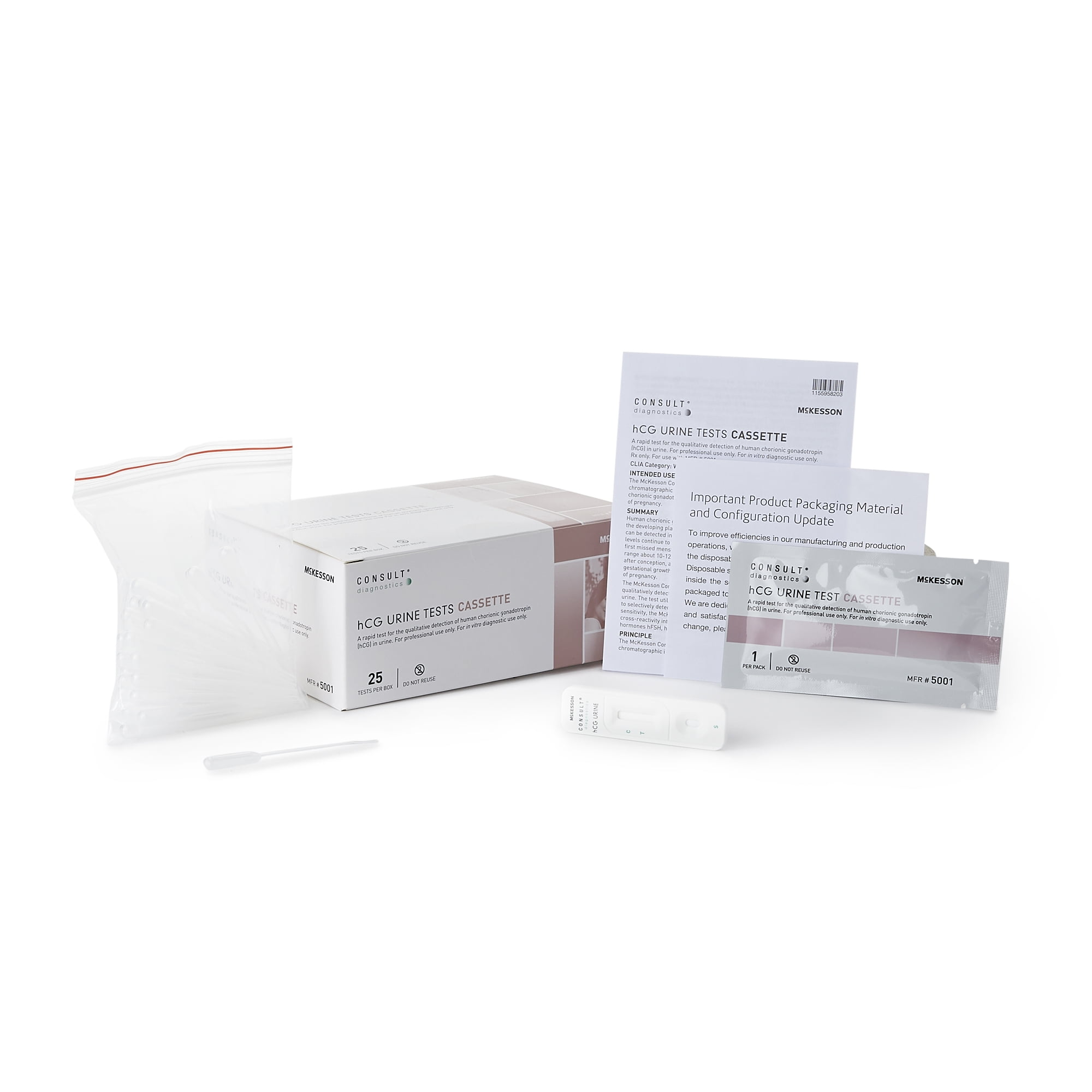 McKesson Consult Rapid Test Kit hCG Pregnancy Urine Sample 25 Ct