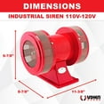 thumbnail image 2 of Vixen Horns Extra Loud Air Raid Siren - Industrial Alarm Heavy Duty Electric Motor 120V, Fire Tornado Siren Horn (Omnidirectional, 128 dB, Range 3300 ft), 2 of 4
