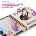 thumbnail image 3 of For Samsung Galaxy Z Flip 7 Case ,Heavy Duty Shockproof Body Phone Cover Built in Metal Rotated Magnetic Ring Holder Kickstand,Dual Layer Military-Grade Drop protection,Gold, 3 of 8