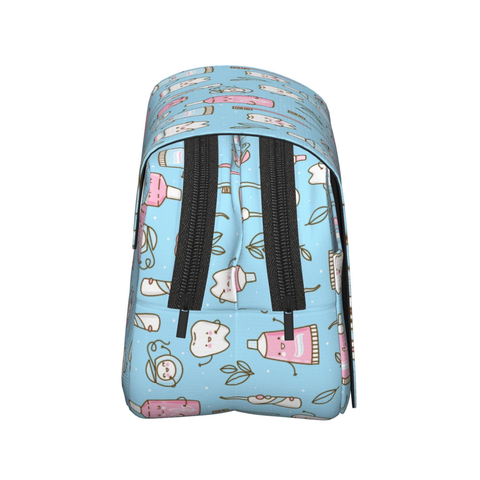 Rateoe Funny Cute Teeth Pattern Double Clamshell Pen Case, Storage Organizer with Two Zipper Compartments– Holds Up to 50 Pencils & Pens
