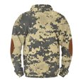 thumbnail image 5 of Men's Stand Collar Sweatshirt with 3 Buttons & Camouflage Print, Outdoor Casual Fleece Top for Streetwear, Christmas, Fall Winter, Hiking and Urban Exploration,Mint Green,L, 5 of 5