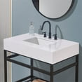 thumbnail image 4 of 36. in Stone effects Vanity Top in Snow White Apron with White Sink, 4 of 7