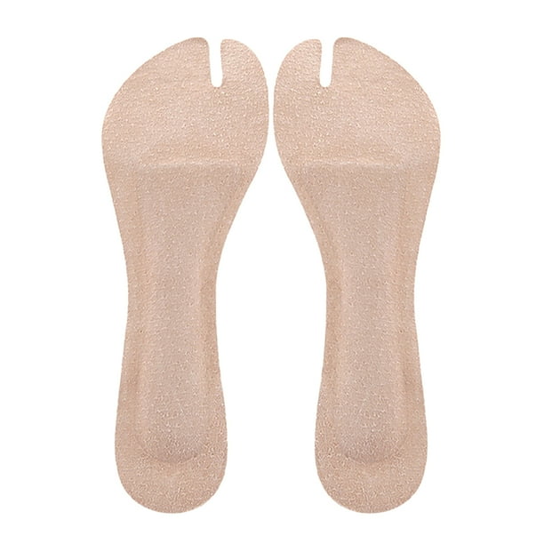 par de plantillas autoadhesivas para sandalias, cómodas almohadillas de cuero artificial para los pies, a prueba de golpes, con insertos de cojín antideslizantes
