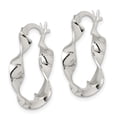 thumbnail image 2 of Auriga Fine Jewelry 925 Sterling Silver Twisted 4x22mm Hoop Earrings for Women, 2 of 7