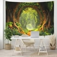 thumbnail image 4 of Gojian Fantasy Forest Tree Butterfly Wall Hanging, Fairy Magical Enchanted Jungle Waterfall Mushroom Tapestry for Bedroom Living Room, 4 of 6