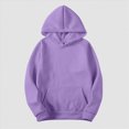 thumbnail image 6 of Womens Solid Hoodies Fall Fashion Casual Long Sleeve Hooded Sweatshirts Loose Comfy Trendy Pullover Tops with Pockets, 6 of 6