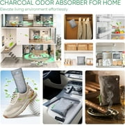 Activated Charcoal Odor Absorber, Odor Eliminator for Strong Odor,Bamboo Charcoal Air Purifying Bags for Home Car Closet Pet, Smoke Room Deodorizer (8 x 60g, Unscented)