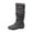 Gray, variant on Luxalzxs Women's Slouchy Mid-Calf Boots Pull On Flat Boots Side Zipper Winter Boots for Women