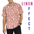 thumbnail image 2 of LA LEELA Men's Hawaiian Short Sleeve Button Down Summer Caribbean Shirt Vacation Halloween Costumes Party Shirts for Men L Allover Bones Skull Red, 2 of 6