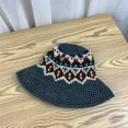 thumbnail image 5 of SikaFu Autumn Winter Woolen Cap Woman Knitted Hats Retro Outing Jacquard Weave Warmth Hand-woven Fisherman Panama Bucket Gorros, 5 of 6