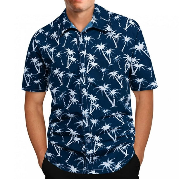 Topllc Mens Summer Tropical Shirts Short Sleeve Button Down Aloha Hawaiian Shirts For Beach Vacation Plaid Shirt Men Green 2xl