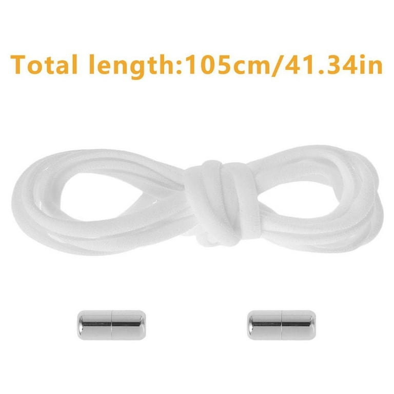 HOMAR No Tie Shoelaces for Kids and Adults Stretch Silicone Elastic No Tie  Shoe Laces, White 