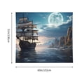 thumbnail image 3 of Honeii Moonlit Sea Sailboat print Tapestry for Bedroom, Tapestry Wall Tapestry Aesthetic, Room Decor Classroom Tapestries for Living Room Dorm Room 51" X 60", 3 of 6