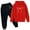 Red, variant on WOYY Toddler Girls Active Outfits Bow Print Casual Hoodie Joggers Sweat Suit, Sizes 2-3T
