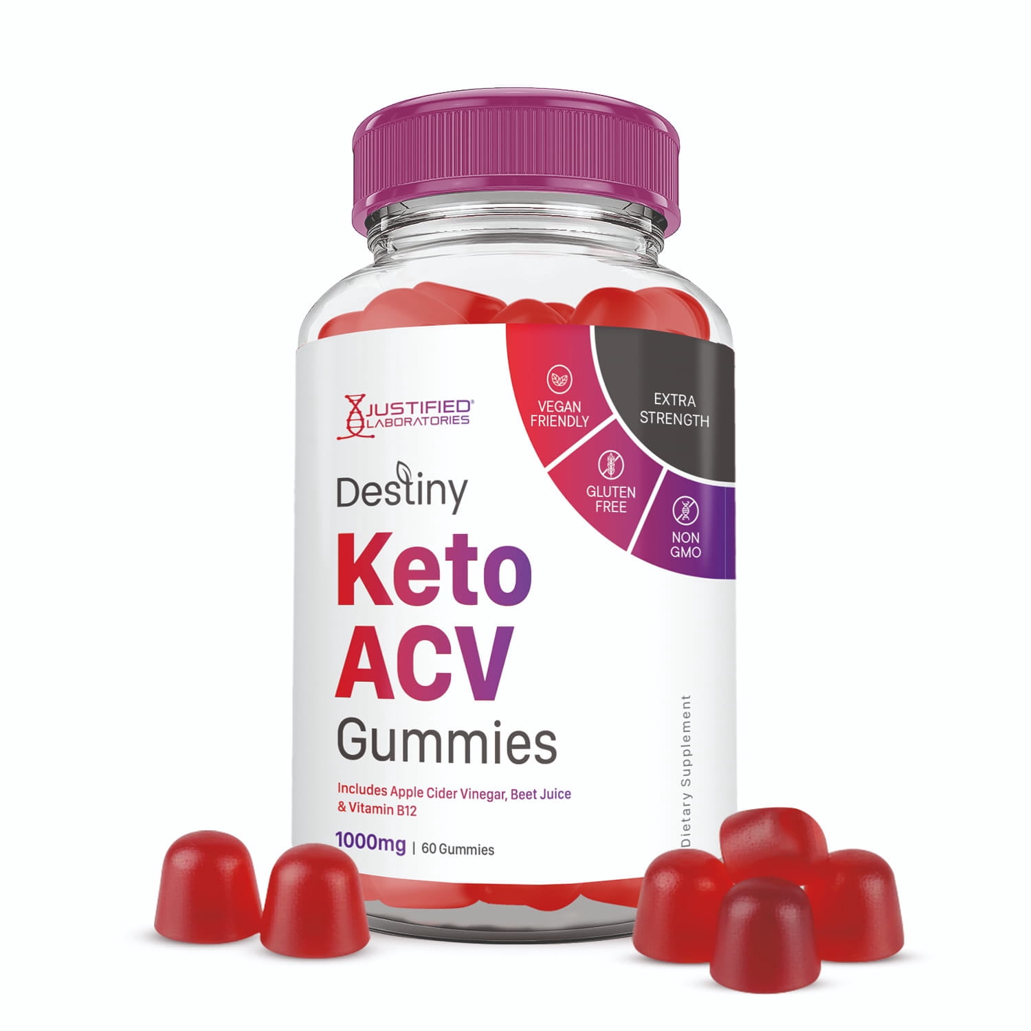 Destiny Keto ACV Gummies 1000MG Dietary Supplement 60 Gummys