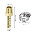 thumbnail image 2 of Uxcell Brass Hose Barb Fittings 6 Pack 1/4" Barb x 1/4" NPT Male Brass Barb Pipe Fitting with Hose Clamps, 2 of 6