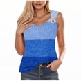 thumbnail image 2 of QUINDOS Tank Tops for Women Plus Size Exercise Blue Tank Summer T Shirts Round Neck Sleeveless Casual Loose Blouses Camisoles for Women, 2 of 4
