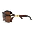 thumbnail image 3 of Womens Anti-Glare Polarized Oval Round Butterfly Buckle Hinge Sunglasses All Brown, 3 of 4