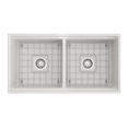 thumbnail image 6 of BOCCHI Contempo Apron Front Step Rim Fireclay 36 in. Double Bowl Kitchen Sink with Protective Bottom Grid and Strainer in White, 6 of 6