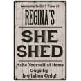 thumbnail image 1 of REGINA'S She Shed Sign Lady Cave Gift 8x12 Metal Sign 208120082171, 1 of 1