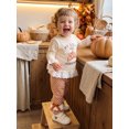thumbnail image 6 of RUINIXCW Girl Fall Outfits Letter Embroidery Long Sleeve Tops Plaid Flare Pants, 6 of 8