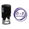 thumbnail image 1 of Printtoo Self Inking Custom Rubber Stamp Round Scribble Save The Date Personalized Stamper Gift Idea-Violet, 1 of 4