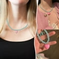 thumbnail image 2 of SIfdSeng Collier Pendentif Cœur Bleu Rose Collier Fée Chaîne Pendentif Bijoux pour Femmes Filles, 2 of 7
