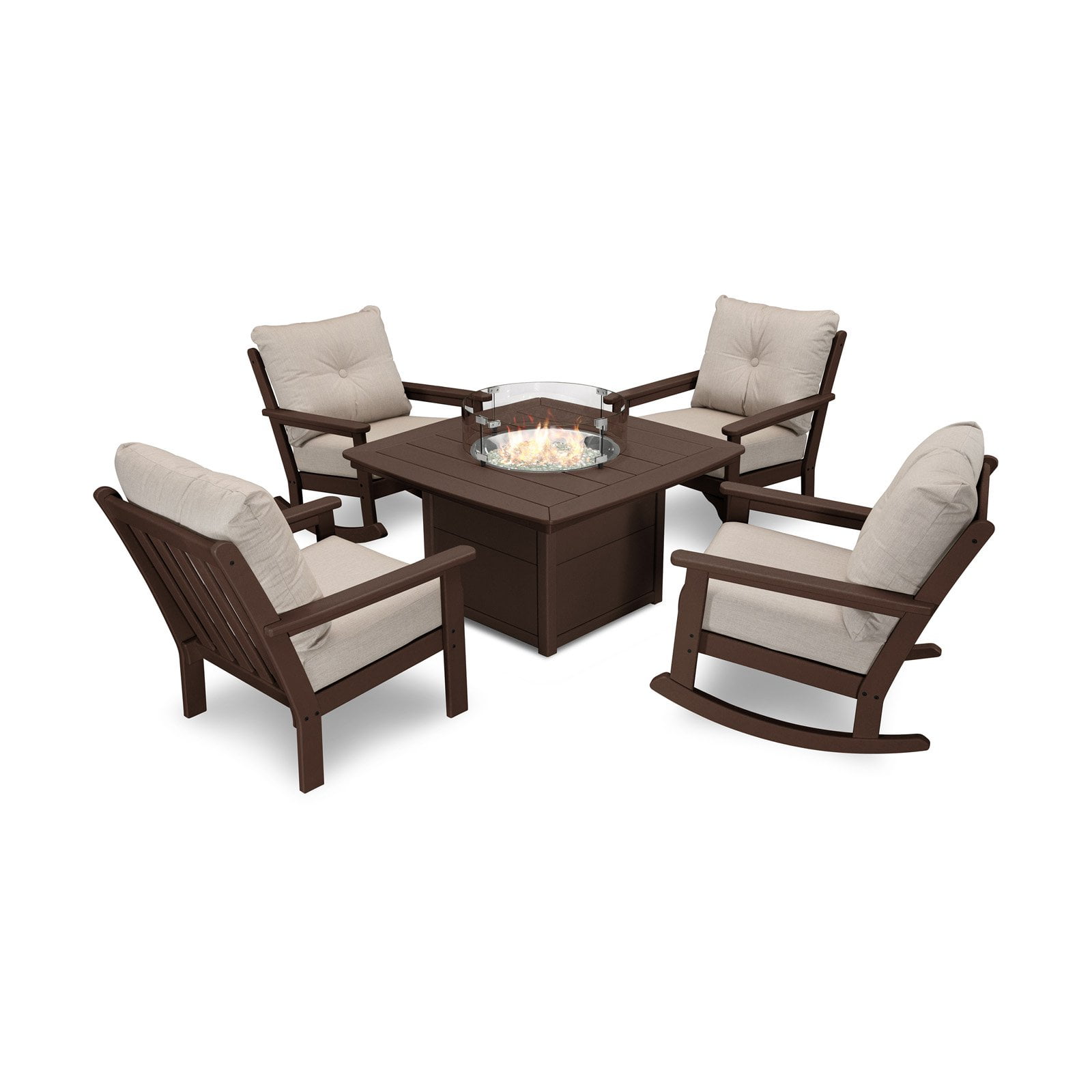 POLYWOOD Vineyard 5 Piece Deep Seating Rocking Chair ...