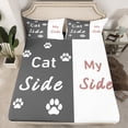thumbnail image 2 of Homewish Romantic Valentine'Day Twin Sheet Sets, Grey White Kids Twin Fitted Sheet, 3pcs, 2 of 7