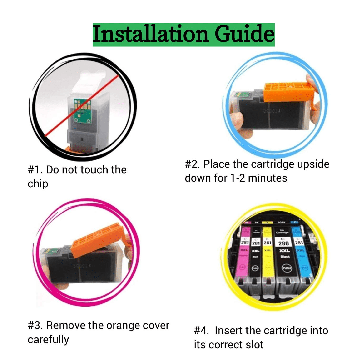 281 XXL Magenta Ink Cartridges Replacement For Canon CLI 281XXL For Cannon 280 281XL Fit For TR8620a TR8600 TR8622a TR8520 TS9521c TR7520 TS9120 TR8622 TS9520 TS6220 TS6320 TS702a TR8500 TR7620 2