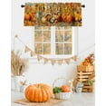 thumbnail image 2 of Fall Valances for Windows, Pumpkin Cute Squirrel Thanksgiving Maple Leaves Rod Pocket Short Window Valance Curtains Holiday Window Treatment for Kitchen Living Room Bathroom, 60"x18", 2 of 6