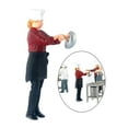 thumbnail image 3 of Figuras 1/64 de 2 Piezas Baoblaze Cocinan Callejera en Miniatura Resina, 3 of 8