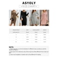 thumbnail image 2 of Asyoly Women Cable Knit Pullover Sweater Dress Crewneck Pencil Midi Bodycon Sweaters Dress, 2 of 8