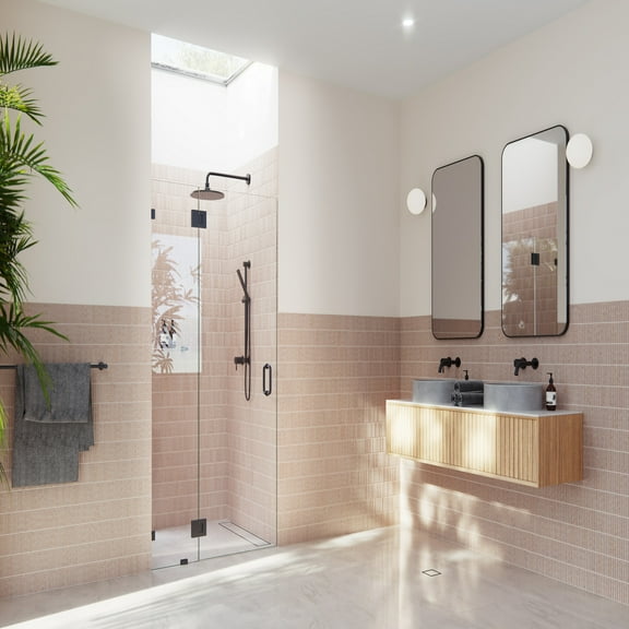 Halo 40.25 in. x 78 in. Glass Hinged Glass Shower Enclosure